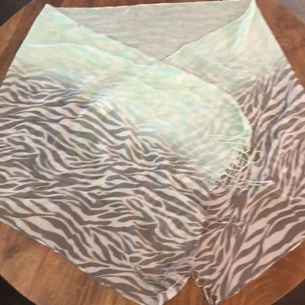 3 green/blue tone scarves
